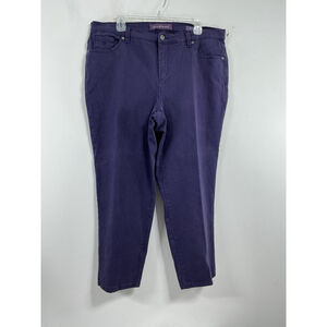 Womans Excellent Gloria Vandirbilt Amanda Cropped Purple Jeans 18 W 0176/A-5
